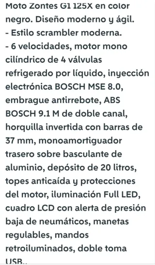 Zontes 125 Negra/Gris