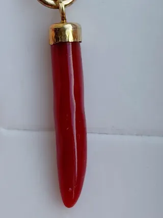 Collana+corno di corallo e arg.925 mai usato