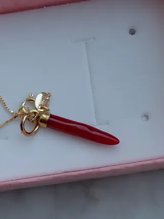 Collana+corno di corallo e arg.925 mai usato