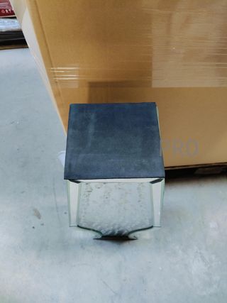 Vaso decorativo da terra moderno, grande in cristallo con cristalli, struttura in MDF, 70 x 29 x 15 cm, argento