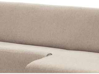 Funda sofá 3 plazas chaise longue beige/gris