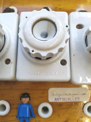 CUADRO ELECTRICO ANTIGUO-BASES PORCELANA 100A-