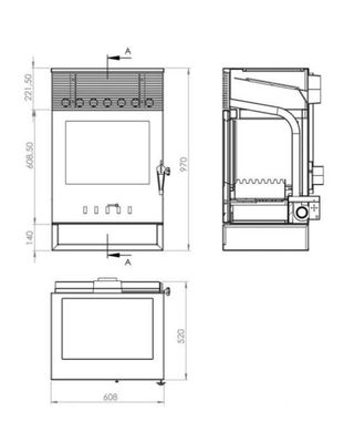 Estufa de leña Tokio  Ventilada  Nueva CAST1004