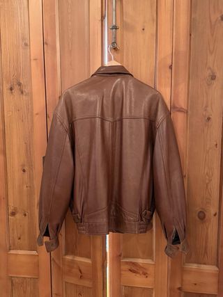 Cazadora de piel DEUBO marrón