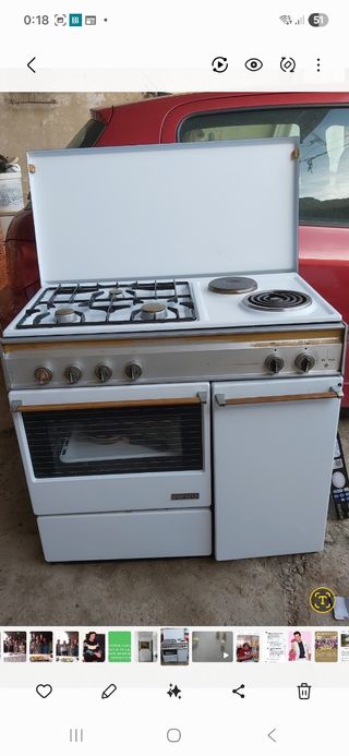 Cocina Gas y Electricidad Blanca