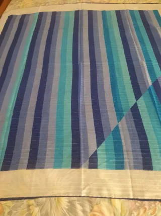 Foulard Olga Greco vintage blu e bianco