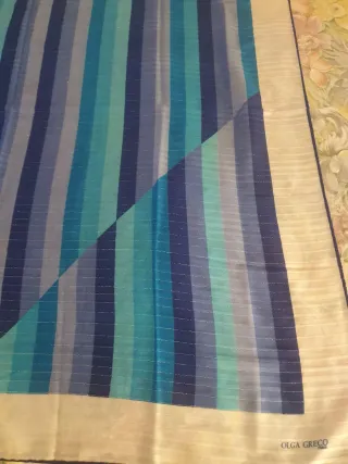 Foulard Olga Greco vintage blu e bianco