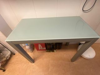 Mesa de cocina extensible cristal y metal