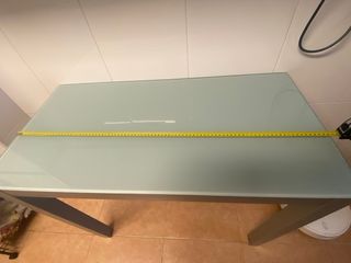 Mesa de cocina extensible cristal y metal
