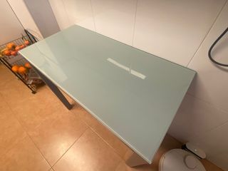 Mesa de cocina extensible cristal y metal