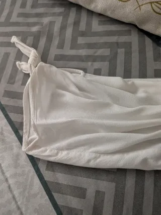 Blusón Cortefiel bordado flores blanco