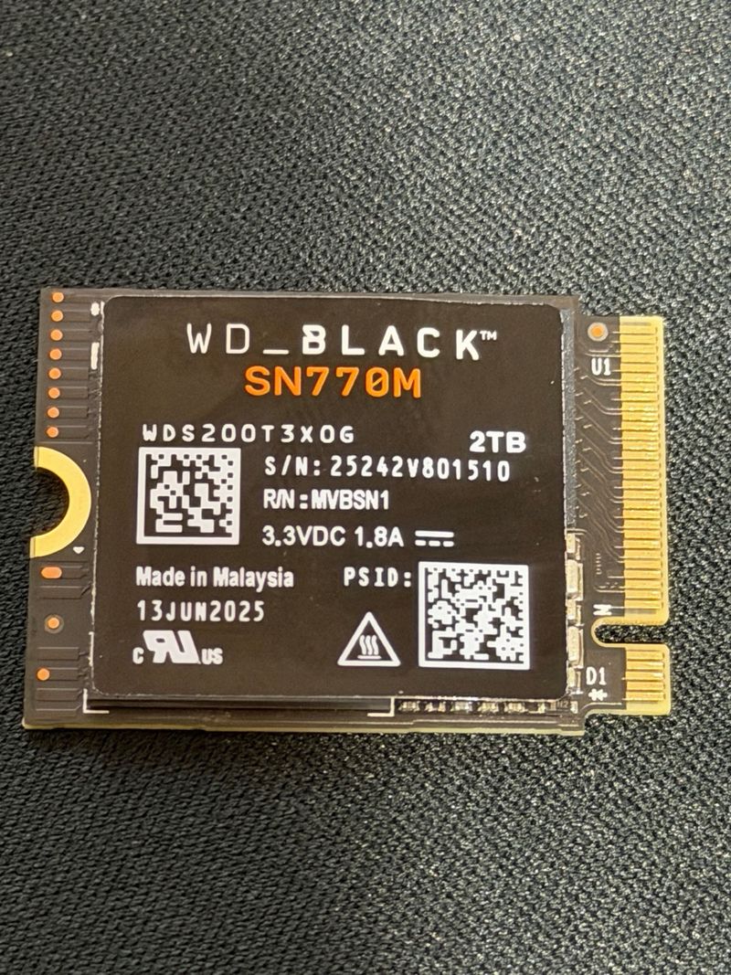 SSD WD_BLACK SN770M 2TB NVMe Gen4 Steam Deck ROG afbeelding 2