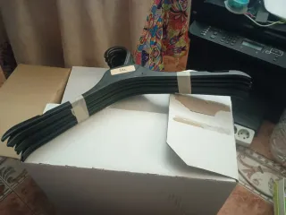 Lote de perchas de plástico negro