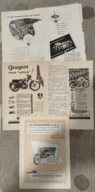 Vespa, Mobylette,Lube. Anuncios años 50/60