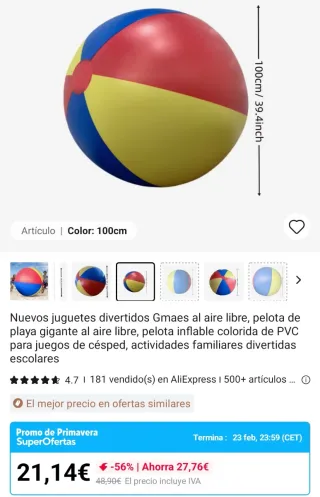 Dos pelotas Pelota Gigante Playa