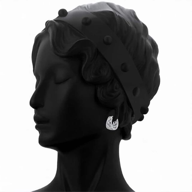 Brincos de cobre platinado com design