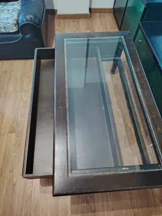 Mesa de centro madera y cristal