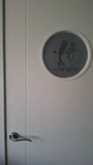 Puerta cocina blanca lacada ojo de buey