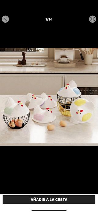 Cesta de huevos Zazumi diseño gallina