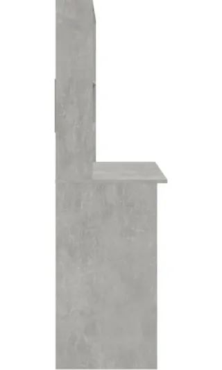 Escritorio con estantes contrachapado gris