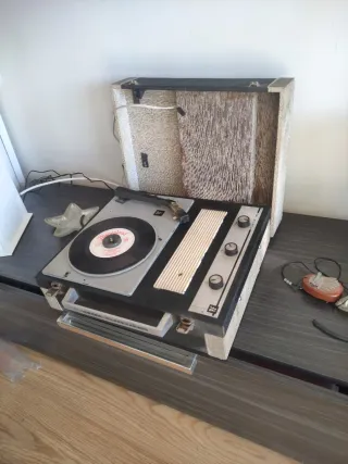 Tocadiscos Maletín Vintage Beige/Gris