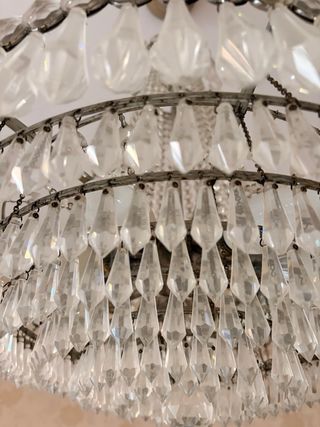 Lámpara araña cristal plata