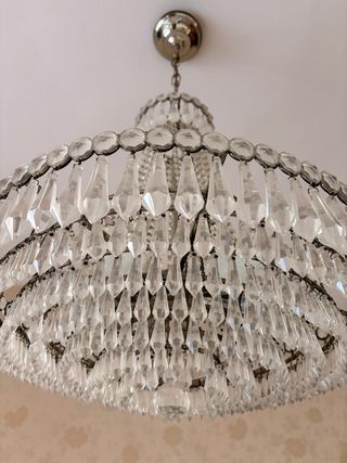 Lámpara araña cristal plata