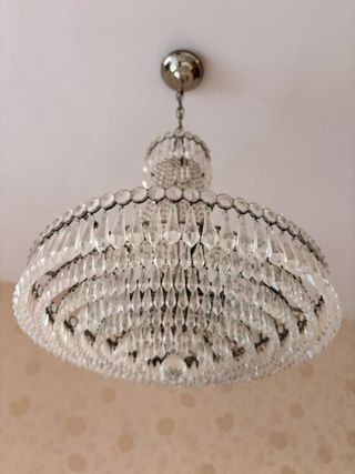 Lámpara araña cristal plata