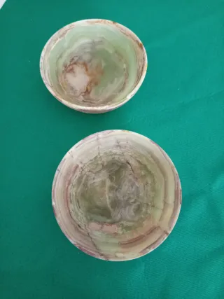 Coppette in marmo verdi e marroni