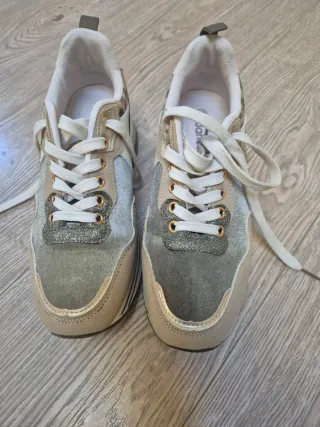 Scarpe donna beige/verde con leopardato