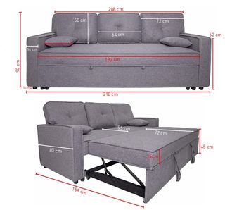 Sofá Cama Gris Dax