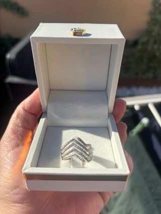 Anillo plata con diamantes