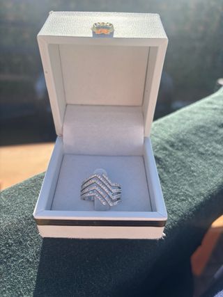 Anillo plata con diamantes