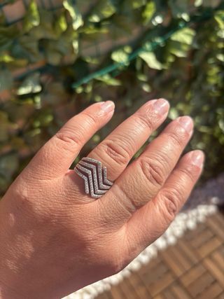 Anillo plata con diamantes