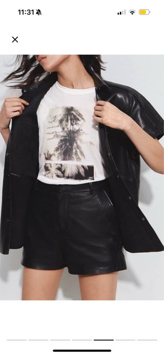 Camisa Piel Manga Corta IKKS Mujer