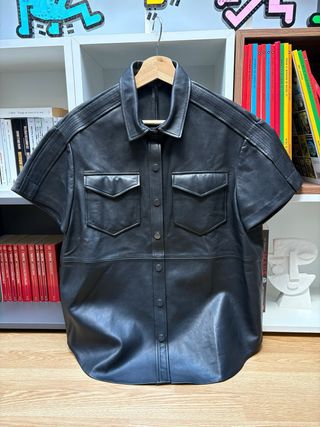 Camisa Piel Manga Corta IKKS Mujer