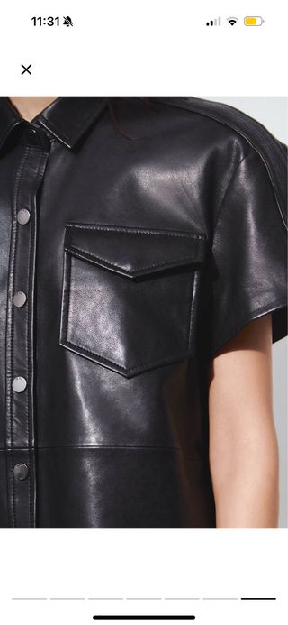 Camisa Piel Manga Corta IKKS Mujer