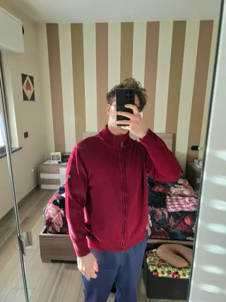 Cardigan Navigare lana misto rosso M