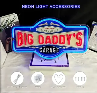Lampada Neon LED "BIG Daddy's Garage"