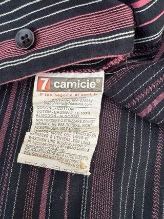 Camicia 7 Camicie Slim Righe Rosa Nero Taglia xl