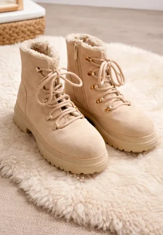 Botas Beige Talla 38 con Borreguito por dentro