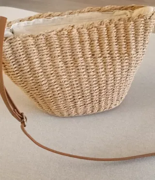 Bolso bandolera rafia mujer