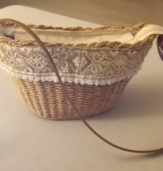 Bolso bandolera rafia mujer