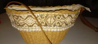 Bolso bandolera rafia mujer