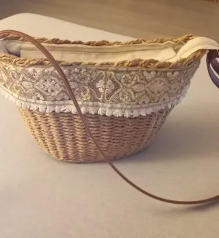 Bolso bandolera rafia mujer