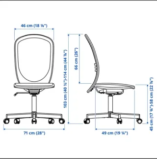 Silla Estudio/Despacho Flitan IKEA Negra