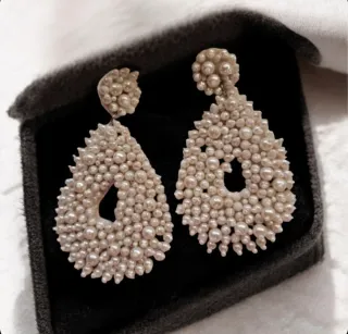 Pendientes Flamenca Perlas Doradas