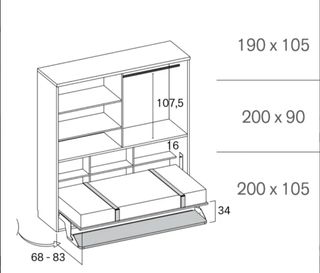 LLIT PLEGABLE AMB PORTES PLEGABLES I ESCRIPTORI I.