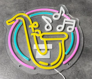 Lampada Neon LED "SAX Note Musicali"