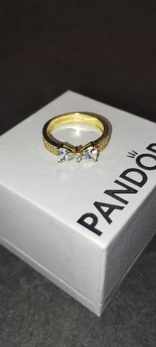 Anello Pandora Fiocco Zirconi Oro